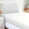Lençol Solteiro Branco Clássico Liso 1 Peça - Lençol de Baixo com Elástico - 1