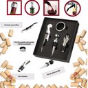 Ver imagem 5 de Abridor Vinho Tampa Anel Corta Gotas Saca Rolhas Aerador