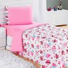 Edredom Solteiro Menina rosa Cupcake Estampado 2,10m x 1,40m - 1