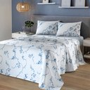 Ver imagem 1 de Jogo de Cama Queen 4 Peças Lençol com Elástico 100 Algodão Percal 180 Fios 158x198x35cm - Dohler