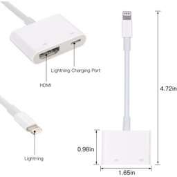 Adaptador de Lightning Av Digital Iphone Ipad Ipod na Tv Hdmi 1080p Hd - Branco - 1