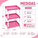 Ver mais imagens de Estante Rosa 3 Andares Infantil Organizadora Brinquedos Roupas Sapatos Livros Quarto Menina
