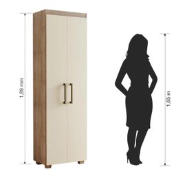 Sapateira Turim Multiuso 2 Portas Amêndoa Off White - 3