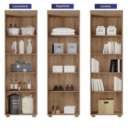 Sapateira Turim Multiuso 2 Portas Amêndoa Off White - 5