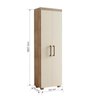 Sapateira Turim Multiuso 2 Portas Amêndoa Off White - 2