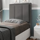 Ver imagem 3 de Cabeceira Opala Para Cama Box Solteiro 90 cm Suede Grafite - D’Rossi