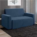 Ver imagem 2 de Sofá-cama 2 Lugares Pratik 5000 Mamflex Azul Suede