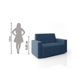 Sofá-cama 2 Lugares Pratik 5000 Mamflex Azul Suede - 6