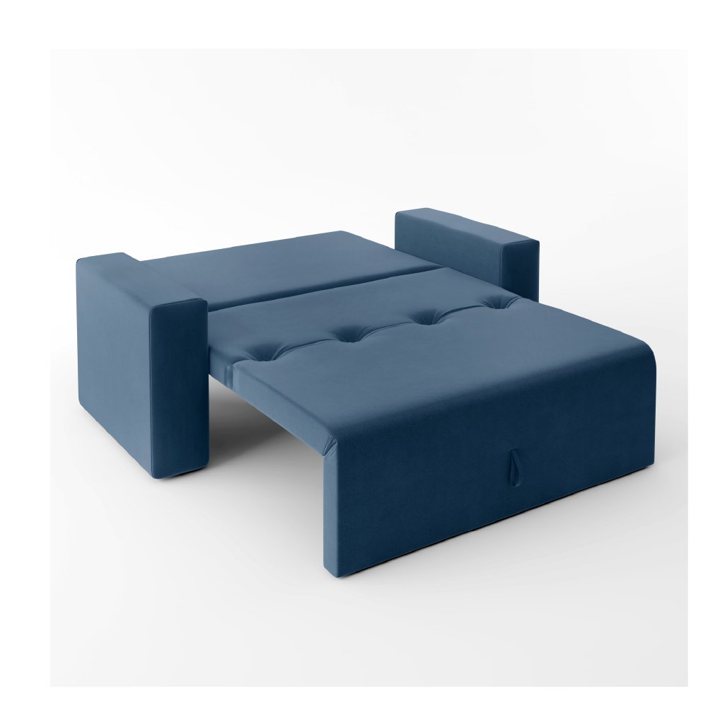 Sofá-cama 2 Lugares Pratik 5000 Mamflex Azul Suede - 3