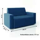 Ver imagem 4 de Sofá-cama 2 Lugares Pratik 5000 Mamflex Azul Suede