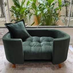 Sofá Caminha Grande Porte Pet Luxo em Sued Premium:verde Musgo - 4