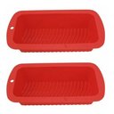 Ver imagem 1 de 2 Formas De Pão Bolo Retangular Em Silicone 26,5x13x6,5 Cm - Vermelho