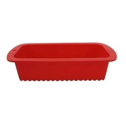 2 Formas De Pão Bolo Retangular Em Silicone 26,5x13x6,5 Cm - Vermelho - 2