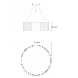 Pendente Madeira Redondo 100cm - 6 Luzes E27 – Imbuia - 2