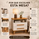Ver imagem 3 de Kit Mesa de Cabeceira Pequena 2 Gavetas Nicho Branco MDF Brilhante Off White/Nature