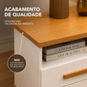 Ver imagem 7 de Kit Mesa de Cabeceira Pequena 2 Gavetas Nicho Branco MDF Brilhante Off White/Nature