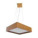 Ver imagem 1 de Lustre Pendente Madeira Quadrado 25cm - Freijó