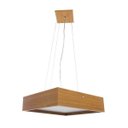 Ver imagem 3 de Lustre Pendente Madeira Quadrado 25cm - Freijó