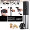 Saca Rolhas Automático Elétrico Inox Abridor Vinho Prático - 8