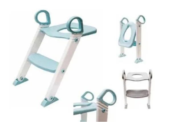 Assento Infantil com Redutor para Vaso Sanitário com Escada - Azul Aço - 3