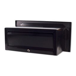 Caixa Correio carta Luxo hat chapeu preta fosca 23 cm profundidade - 3