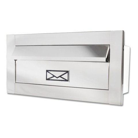 Caixa de Correio Carta Frente em Inox Brilhante 20 Cm Profundidade