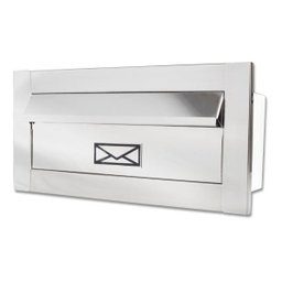 Caixa De Correio carta Frente em Inox brilhante 20 cm profundidade - 1