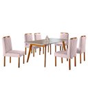 Ver imagem 2 de Conjunto Sala de Jantar 6 Lugares Mesa Slim e Cadeiras Móveis Mix