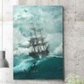Placa Decorativa Navio Pirata no Mar e Tempestade-30X45Cm - 1