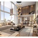 Ver imagem 2 de Pendente Moderno Glass 60cm 12 Vidros Âmbar 20cm C Lâmp. Led