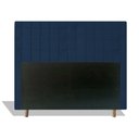 Ver imagem 1 de Cabeceira Estofada Paris 140 cm Para Cama Box Quarto Casal MV Estofados Veludo Azul Marinho