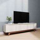 Ver imagem 5 de Rack para TV até 75 Polegadas 220cm Pés em Madeira Maciça Flynt Off White/Natural