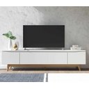 Ver imagem 3 de Rack para Tvs até 75 Polegadas 3 Portas Flynt 220cm Off-white Fosco com Natural