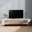 Ver imagem 3 de Rack para TV até 75 Polegadas 220cm Pés em Madeira Maciça Flynt Off White/Natural