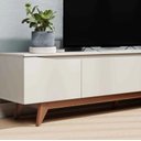 Ver imagem 7 de Rack para Tvs até 75 Polegadas 3 Portas Flynt 220cm Off-white Fosco com Natural