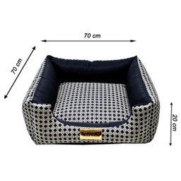 Cama Quadrada Para Cachorro Ou Gato Luppet Preto Vime GG - 3