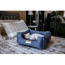 Cama Quadrada Para Cachorro Ou Gato Luppet Azul Petróleo GG - 7