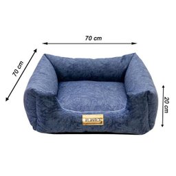 Cama Quadrada Para Cachorro Ou Gato Luppet Azul Petróleo GG - 5