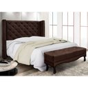 Ver imagem 2 de Kit Cabeceira e Calçadeira Recamier Queen 1,60m Vicenza Suede Marrom Café - Pallazio