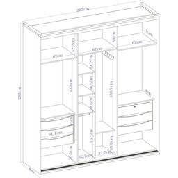 Guarda Roupa Casal com Espelho 2 Portas de Correr Mdf Luminum Belmax:freijó - 5