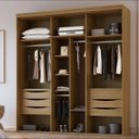 Ver imagem 2 de Guarda Roupa Casal com Espelho 2 Portas de Correr Mdf Luminum Belmax:freijó