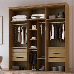 Guarda Roupa Casal com Espelho 2 Portas de Correr Mdf Luminum Belmax:freijó - 2
