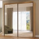 Ver imagem 1 de Guarda Roupa Casal com Espelho 2 Portas de Correr Mdf Luminum Belmax:freijó