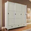 Ver imagem 2 de Guarda Roupa Casal Madeira Macica Taeda 3 Portas de Correr 195 Cm 9179 Branco Freijo Festra