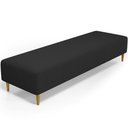 Ver imagem 1 de Puff Decorativo Sala de Estar Bali W01 Pés Palito 210x60cm Bouclê Preto - Lyam Decor