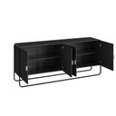 Ver imagem 5 de Balcão Buffet 180cm 4 Portas Orgânico Pé Metal Luna Preto/Nero