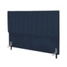 Cabeceira Estofada Cama Casal 140cm Lídia Suede e Frame Azul Marinho - 1