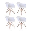 Ver imagem 1 de Kit 4 Poltronas Brancas com Braço Daw em Ferro Cobre Branco