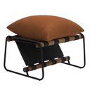 Ver imagem 7 de Kit Poltrona com Puff Turim Base Aço Preto Recouro Black Poliéster Terracota - Nexta Casa