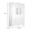 Ver imagem 4 de Roupeiro Infantil Cristal New 4 Portas e 4 Gavetas Tuboarte (2022)